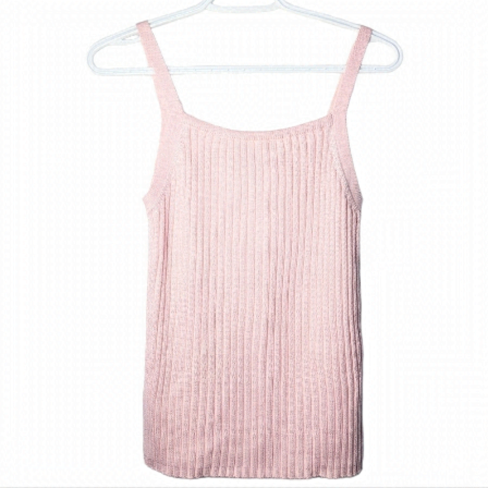 NINA Léonard Ribbed strappy top pastel pink  large @B6